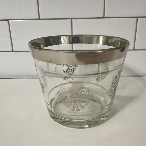 VTG Silver Glass Dorothy Thorpe Style Ice Bucket Barware - Picture 2 of 6